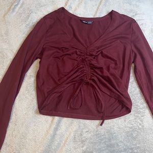 Shein long sleeve crop shirt